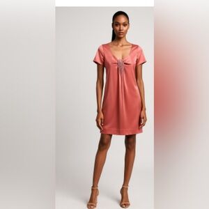Blugirl Blumarine Silk Crystal Embellished Cocktail Dress